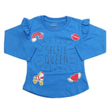Girls Full Sleeves Jersey T-Shirt - Royal Blue, Kids, Girls T-Shirts, Chase Value, Chase Value