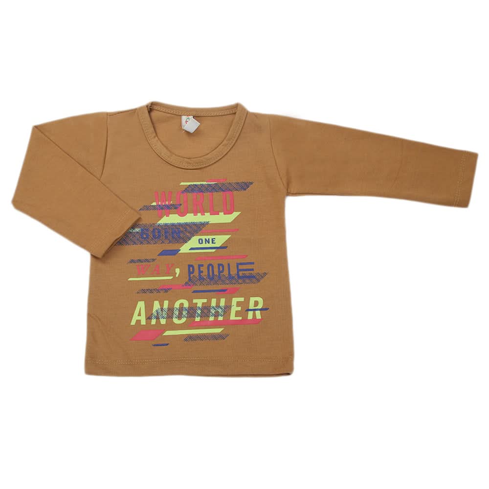 Boys Full Sleeves T-Shirt - Brown, Kids, Boys T-Shirts, Chase Value, Chase Value