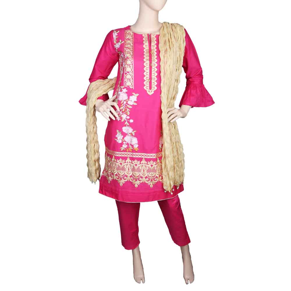 Women's Fancy 3 Piece Suit - Pink, Women, Shalwar Suits, Chase Value, Chase Value