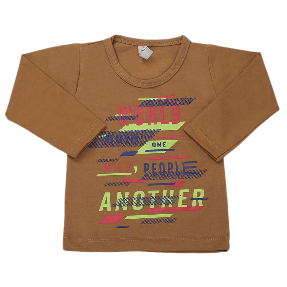 Boys Full Sleeves T-Shirt - Brown, Kids, Boys T-Shirts, Chase Value, Chase Value
