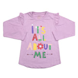 Girls Full Sleeves Jersey T-Shirt - Purple, Kids, Girls T-Shirts, Chase Value, Chase Value