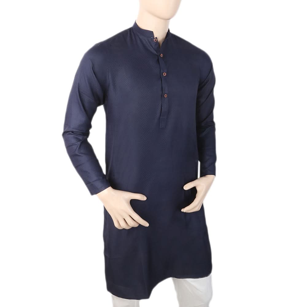 Men's Stamp Kurta - Navy Blue, Men, Kurtas, Chase Value, Chase Value