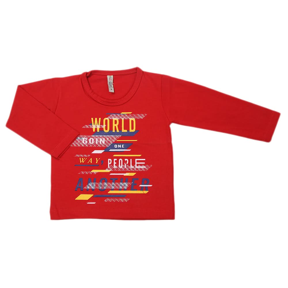 Boys Full Sleeves T-Shirt - Red, Kids, Boys T-Shirts, Chase Value, Chase Value