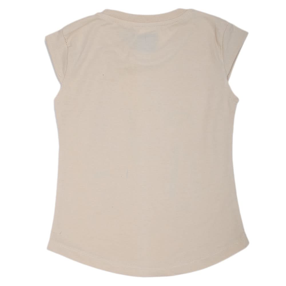 Girls Printed Half Sleeves T-Shirt 4698 - Fawn, Kids, Girls T-Shirts, Chase Value, Chase Value