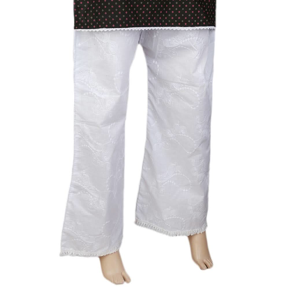 Women's Bell Bottom Embroidered Trouser - White, Women, Pants & Tights, Chase Value, Chase Value
