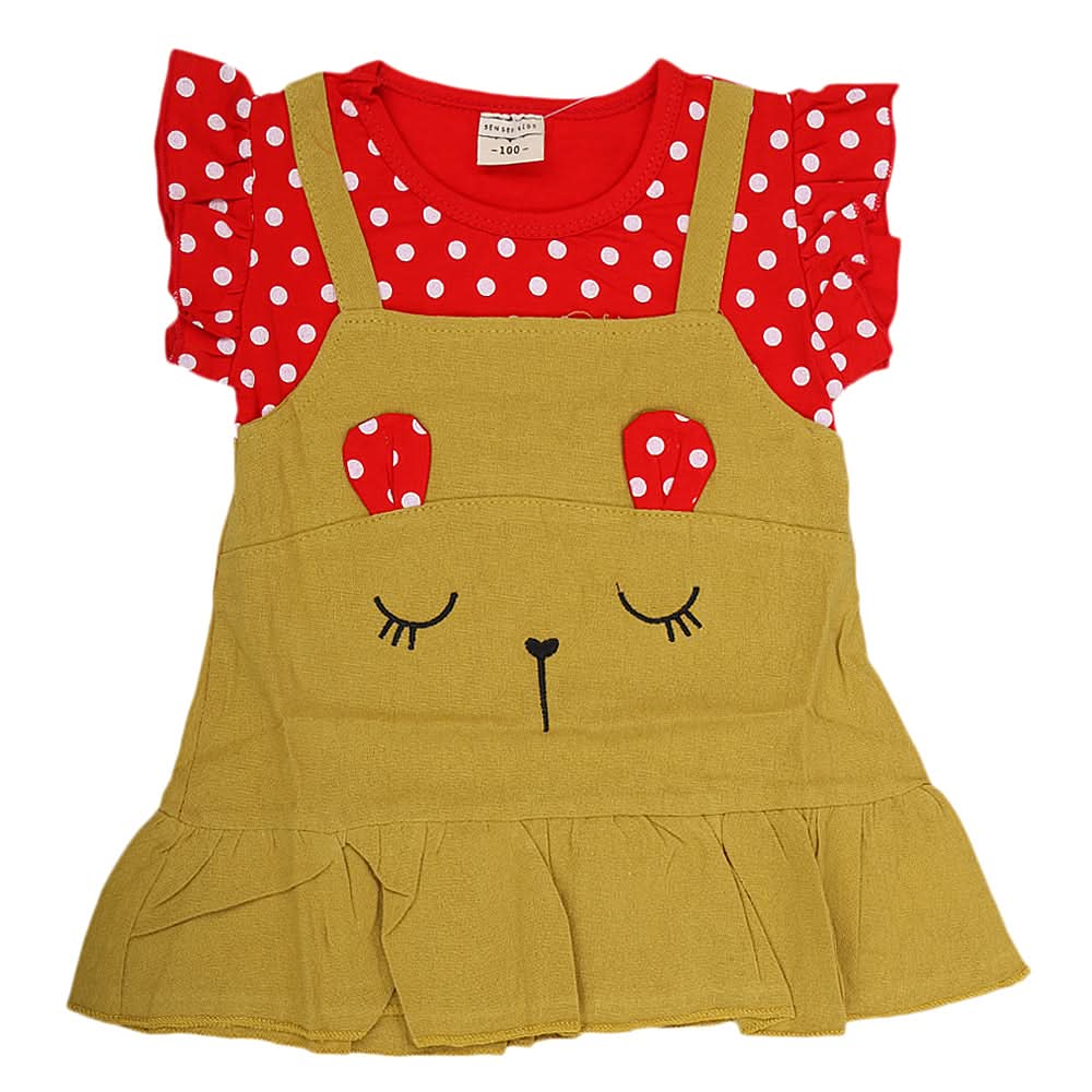 Newborn Girls Frock - Olive Green, Kids, NB Girls Frocks, Chase Value, Chase Value