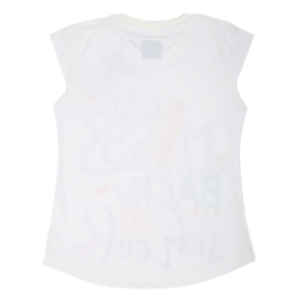 Girls Printed Half Sleeves T-Shirt 4699 - White, Kids, Girls T-Shirts, Chase Value, Chase Value