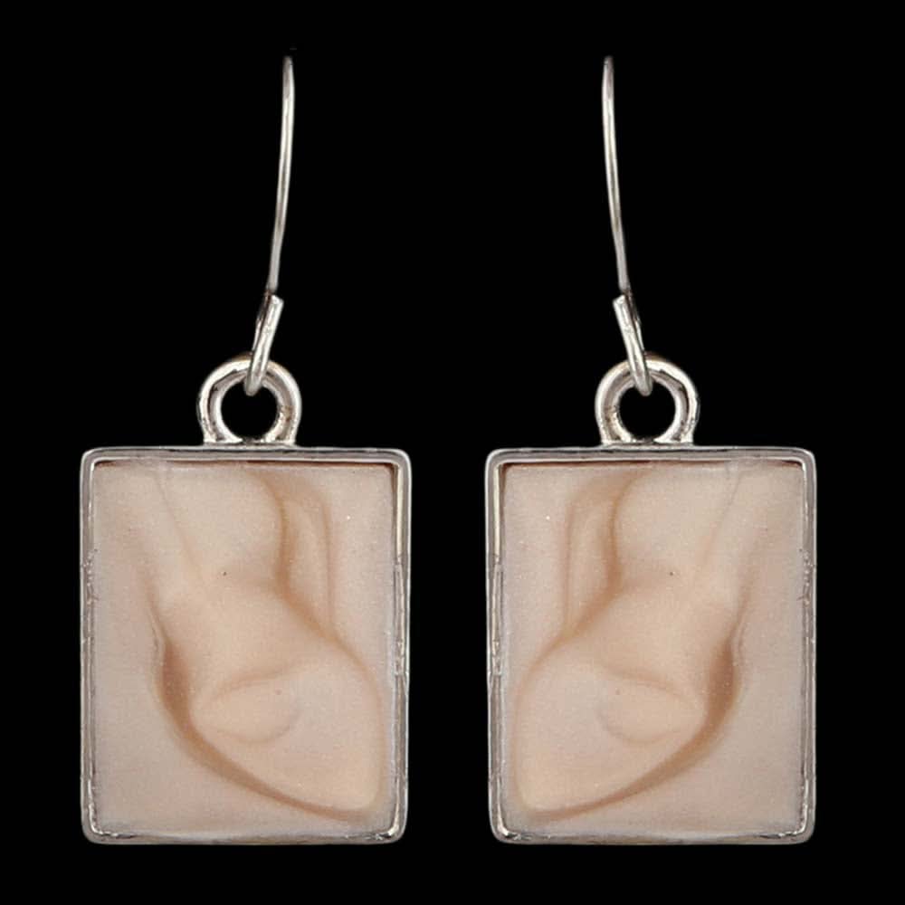Women's Ear Tops - Tea Pink & Silver, Women, Earrings & Tops, Chase Value, Chase Value