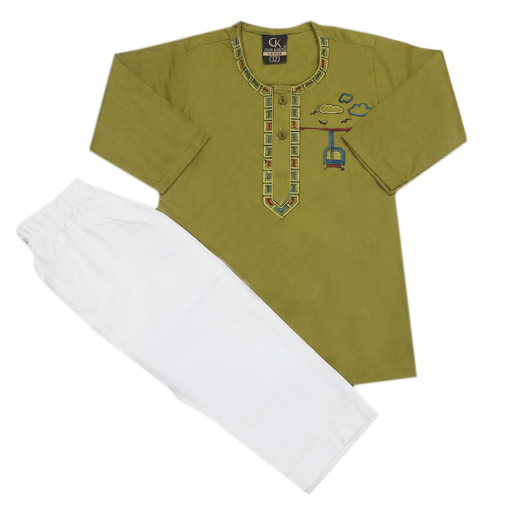 Newborn Boys Shalwar Suit - Green, Kids, Newborn Boys Sets And Suits, Chase Value, Chase Value