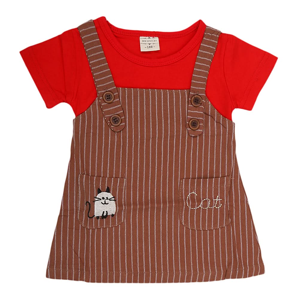 Newborn Girls Frock - Red, Kids, NB Girls Frocks, Chase Value, Chase Value