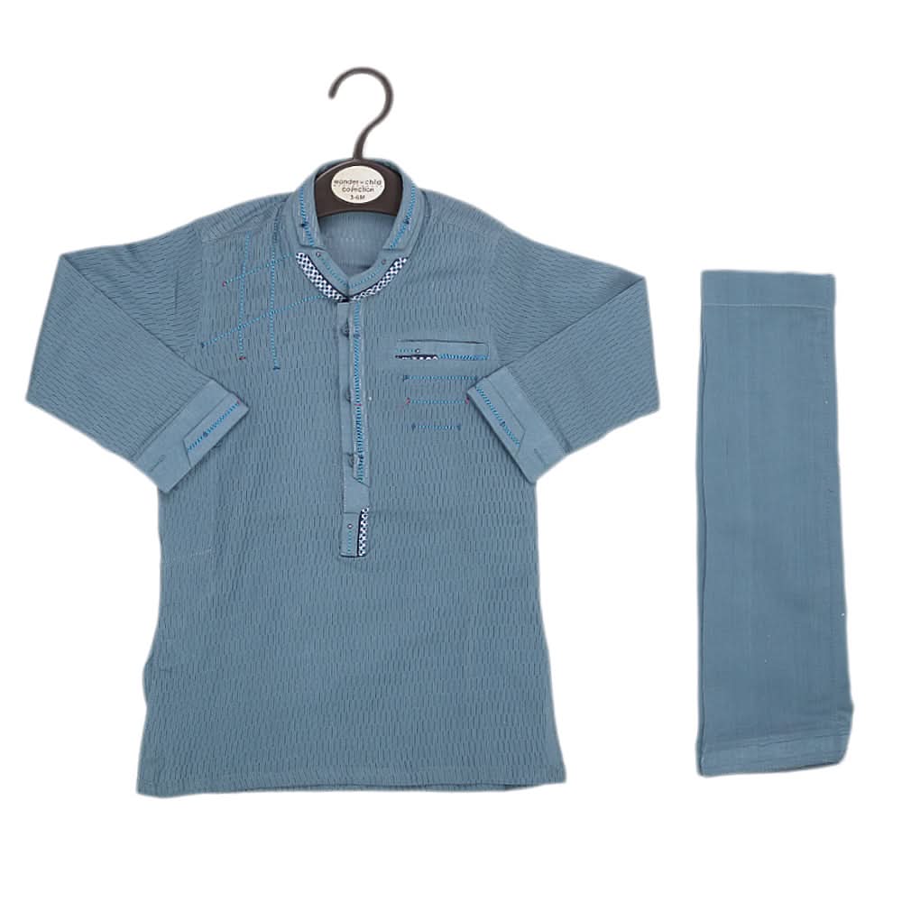 Boys Fancy Shalwar Suit - Steel Blue, Kids, Boys Shalwar Kameez, Chase Value, Chase Value
