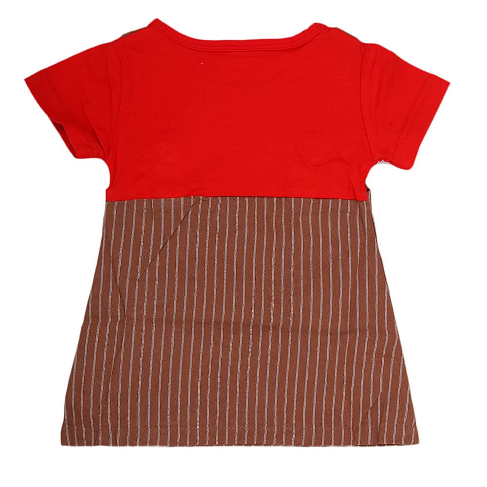 Newborn Girls Frock - Red, Kids, NB Girls Frocks, Chase Value, Chase Value