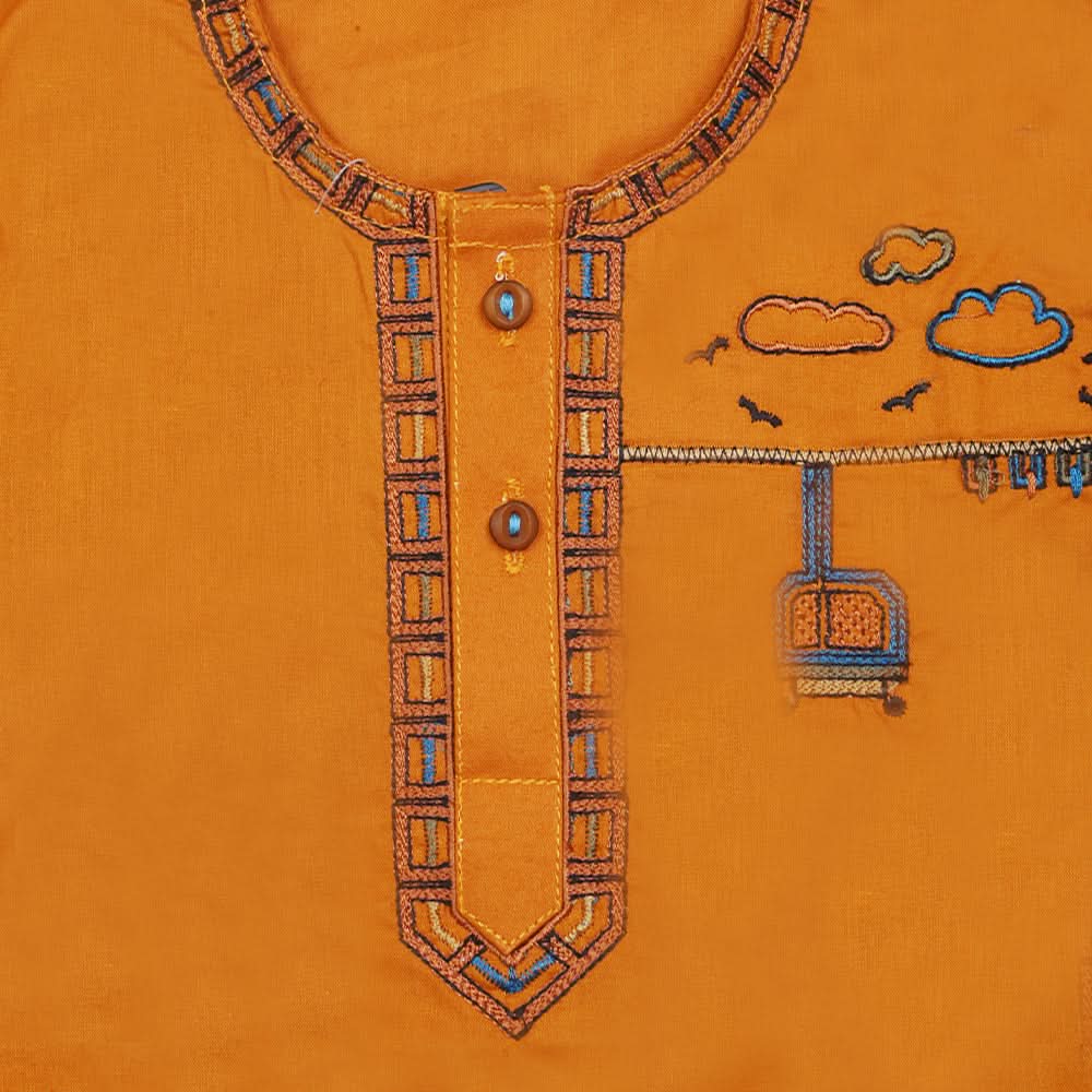 Newborn Boys Shalwar Suit - Mustard, Kids, New Born Boys Sets And Suits, Chase Value, Chase Value