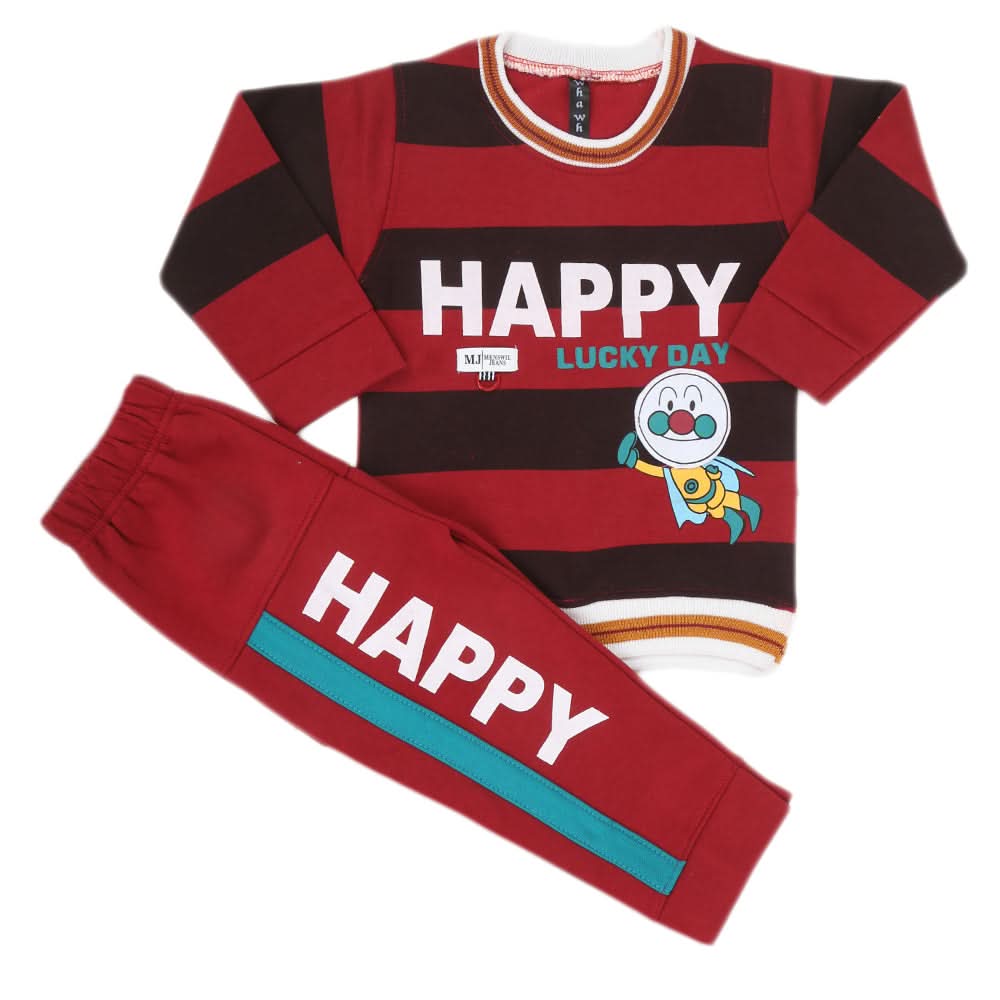 Boys Fleece Full Sleeves Suit - Maroon, Kids, Boys Sets And Suits, Chase Value, Chase Value