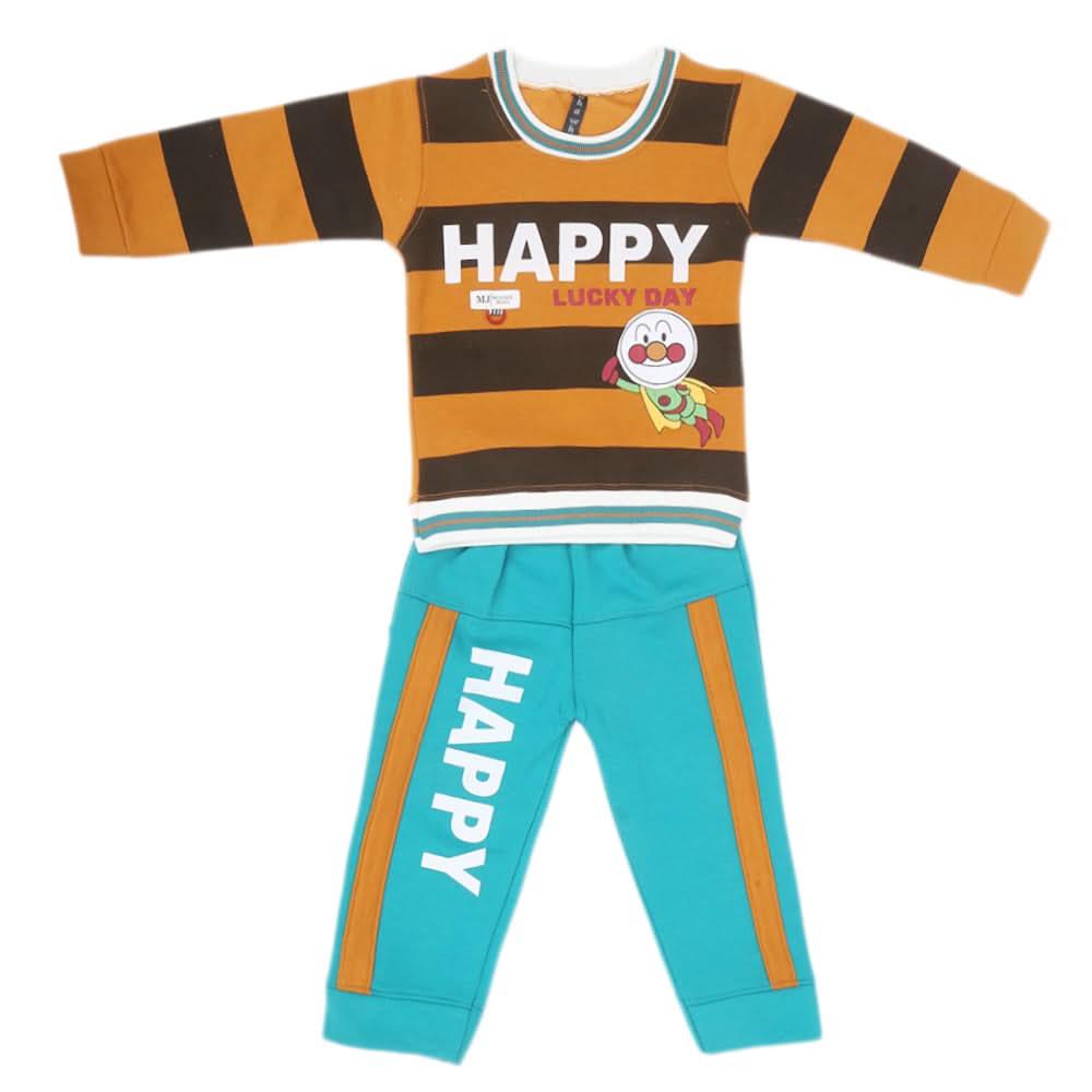 Boys Fleece Full Sleeves Suit - Brown, Kids, Boys Sets And Suits, Chase Value, Chase Value
