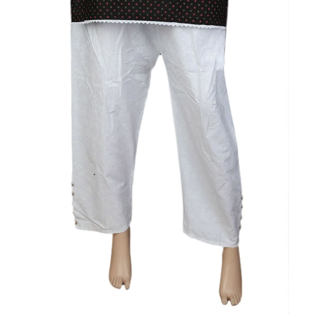 Women's Printed Trouser - White, Women, Pants & Tights, Chase Value, Chase Value