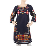 Women's Embroidered Kurti - Navy Blue, Women, Ready Kurtis, Chase Value, Chase Value