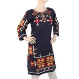 Women's Embroidered Kurti - Navy Blue, Women, Ready Kurtis, Chase Value, Chase Value