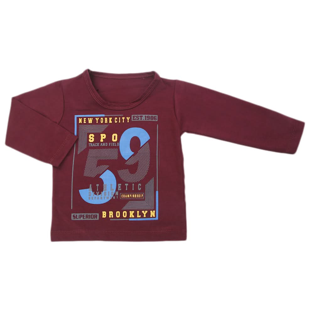 Boys Full Sleeves T-Shirt - Dark Purple, Kids, Boys T-Shirts, Chase Value, Chase Value