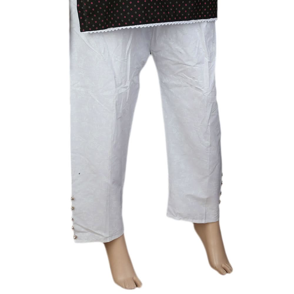 Women's Printed Trouser - White, Women, Pants & Tights, Chase Value, Chase Value