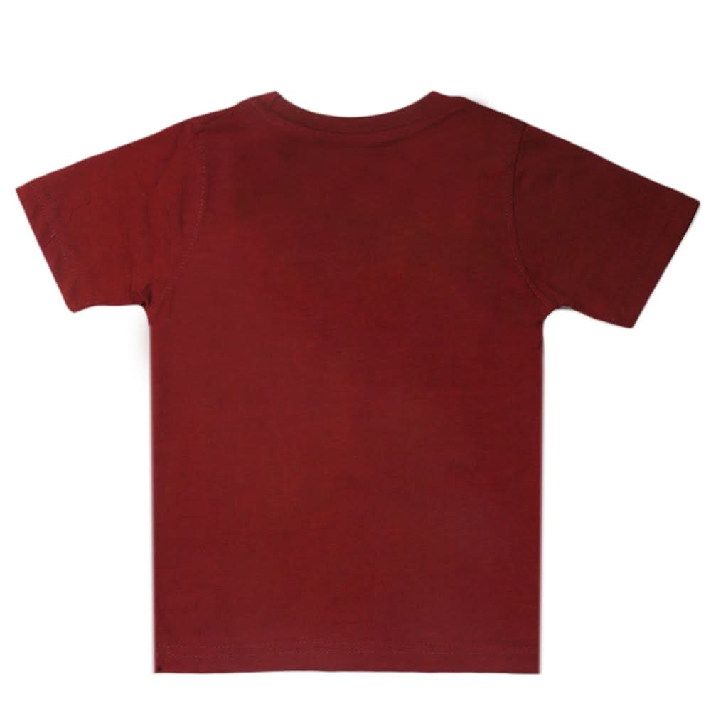 Boys Half Sleeves T-Shirt - Maroon, Boys T-Shirts, Chase Value, Chase Value