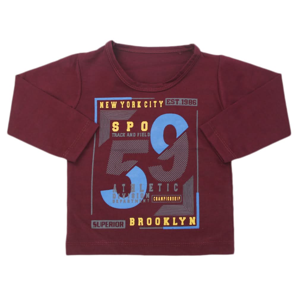 Boys Full Sleeves T-Shirt - Dark Purple, Kids, Boys T-Shirts, Chase Value, Chase Value
