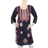 Women's Embroidered Kurti - Navy Blue, Women, Ready Kurtis, Chase Value, Chase Value