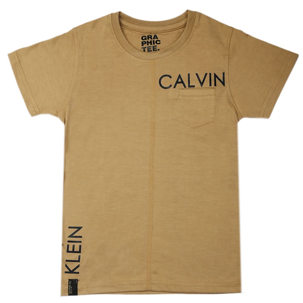 Boys Half Sleeves T-Shirt - Brown, Boys T-Shirts, Chase Value, Chase Value