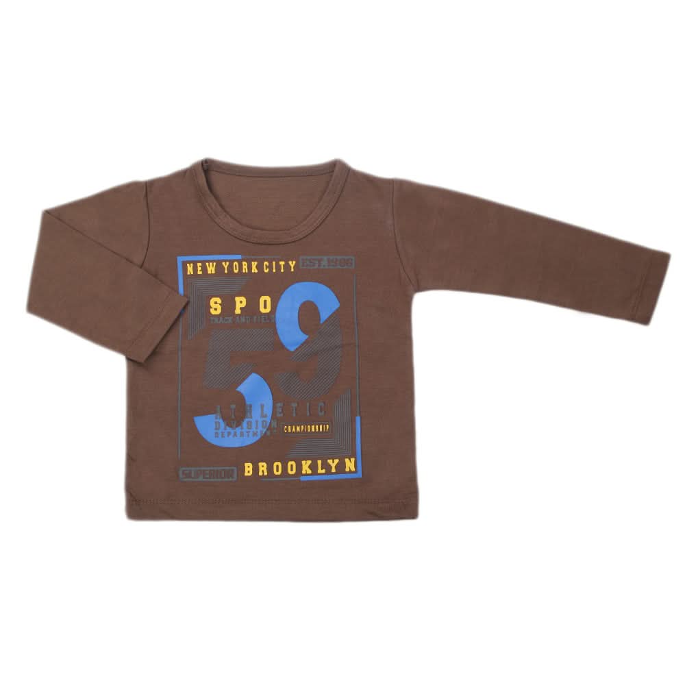 Boys Full Sleeves T-Shirt - Brown, Kids, Boys T-Shirts, Chase Value, Chase Value