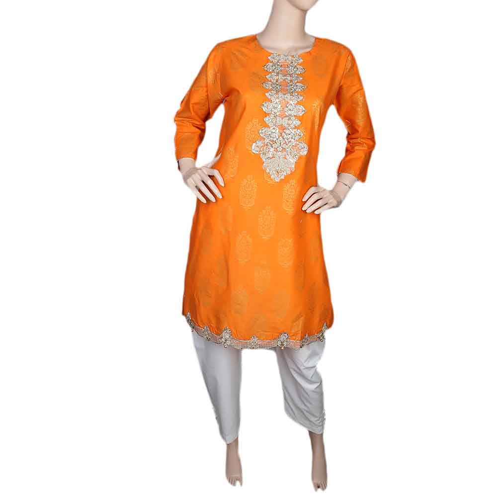 Women's Embroidered 2 Piece Suit - Orange, Women, Shalwar Suits, Chase Value, Chase Value