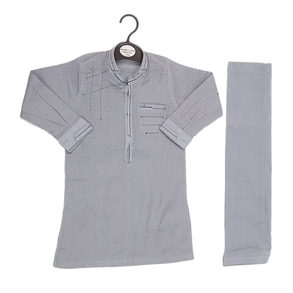 Boys Fancy Shalwar Suit - Grey, Kids, Boys Shalwar Kameez, Chase Value, Chase Value