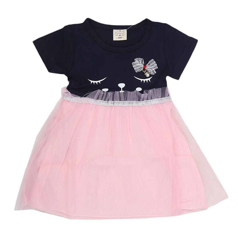 Newborn Girls Frock - Navy Blue, Kids, NB Girls Frocks, Chase Value, Chase Value