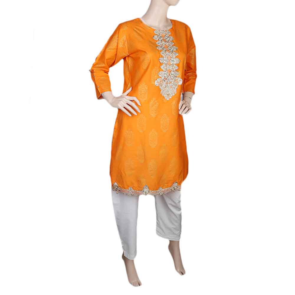 Women's Embroidered 2 Piece Suit - Orange, Women, Shalwar Suits, Chase Value, Chase Value