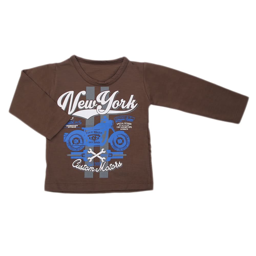 Boys Full Sleeves T-Shirt - Olive Green, Kids, Boys T-Shirts, Chase Value, Chase Value