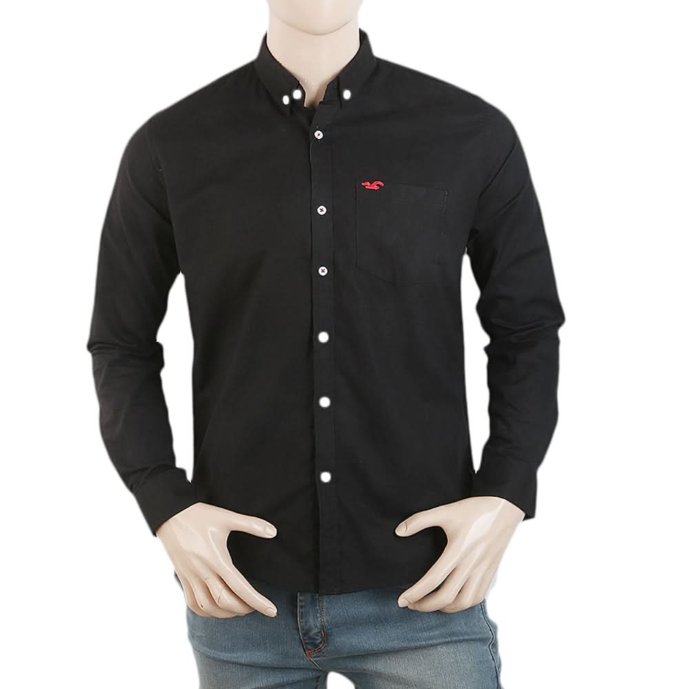 Men's Causal Branded Shirt - Black, Men's Shirts, Chase Value, Chase Value