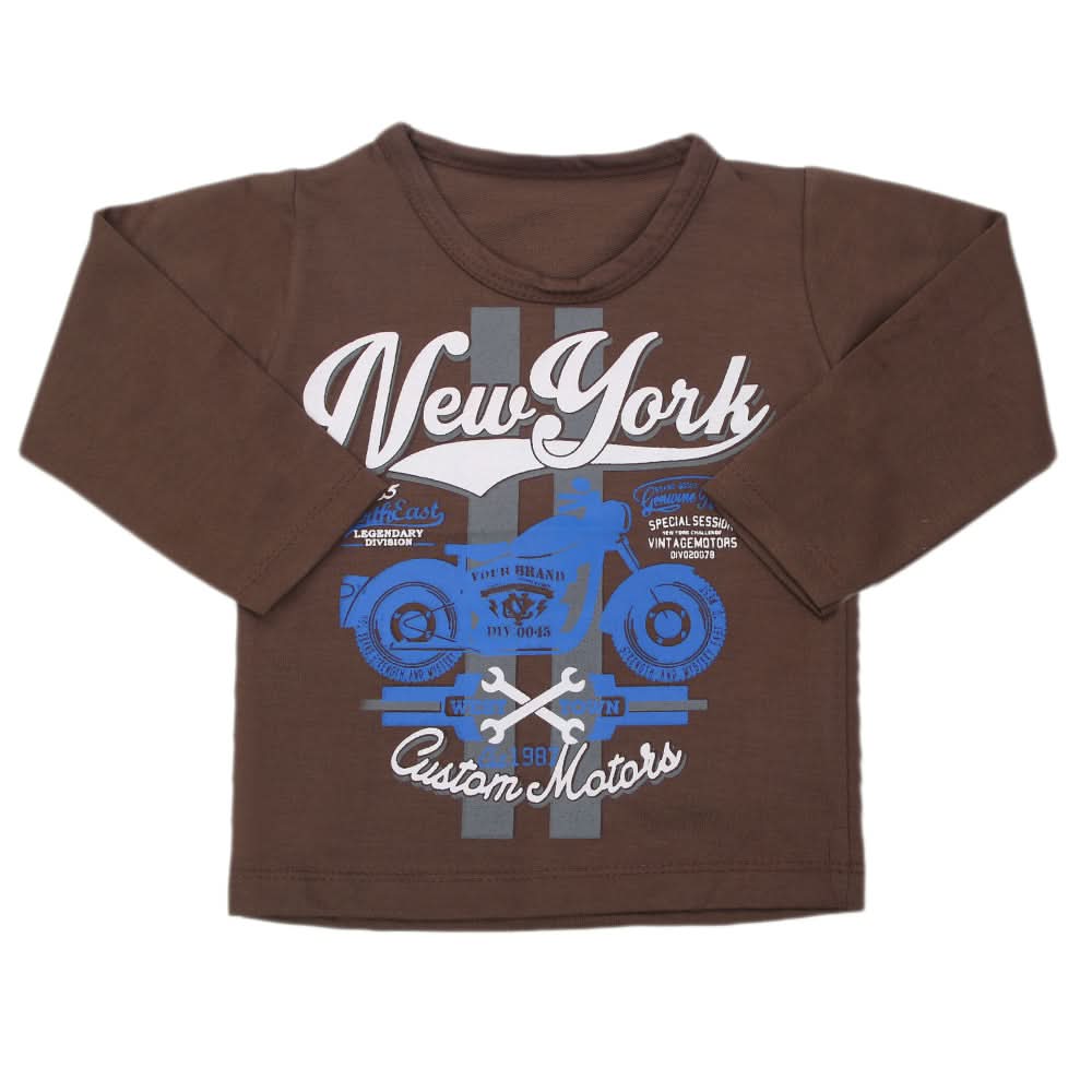 Boys Full Sleeves T-Shirt - Olive Green, Kids, Boys T-Shirts, Chase Value, Chase Value
