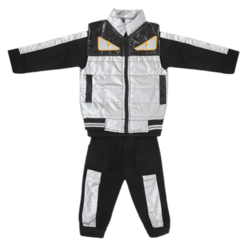 Boys 3 Piece Full Sleeves Suit - Light Grey, Kids, Boys Sets And Suits, Chase Value, Chase Value