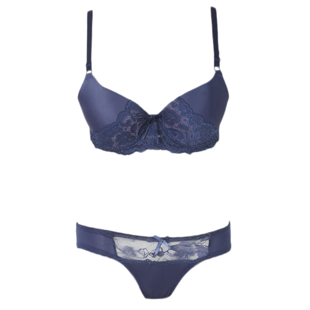 Women's Foam Bra & Panty Set - Dark Blue, Women, Bra And Panty Sets, Chase Value, Chase Value