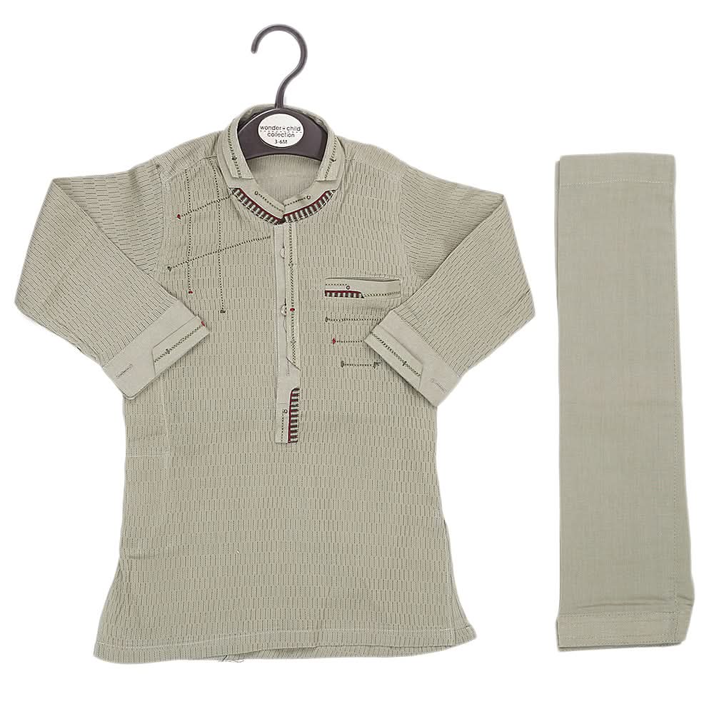 Boys Fancy Shalwar Suit - Olive Green, Kids, Boys Shalwar Kameez, Chase Value, Chase Value
