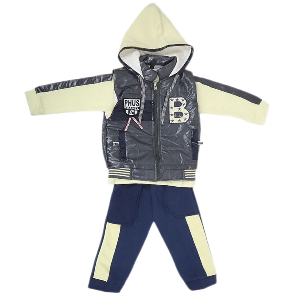 Boys 3 Piece Full Sleeves Suit - Light Green, Kids, Boys Sets And Suits, Chase Value, Chase Value