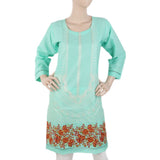 Women's Embroidered Kurti - Cyan, Women, Ready Kurtis, Chase Value, Chase Value