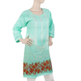 Women's Embroidered Kurti - Cyan, Women, Ready Kurtis, Chase Value, Chase Value