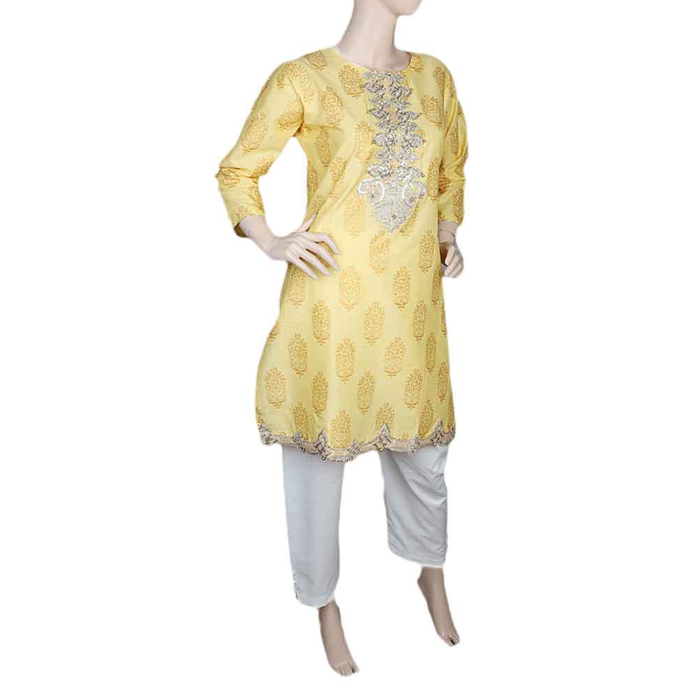 Women's Embroidered 2 Piece Suit - Yellow, Women, Shalwar Suits, Chase Value, Chase Value