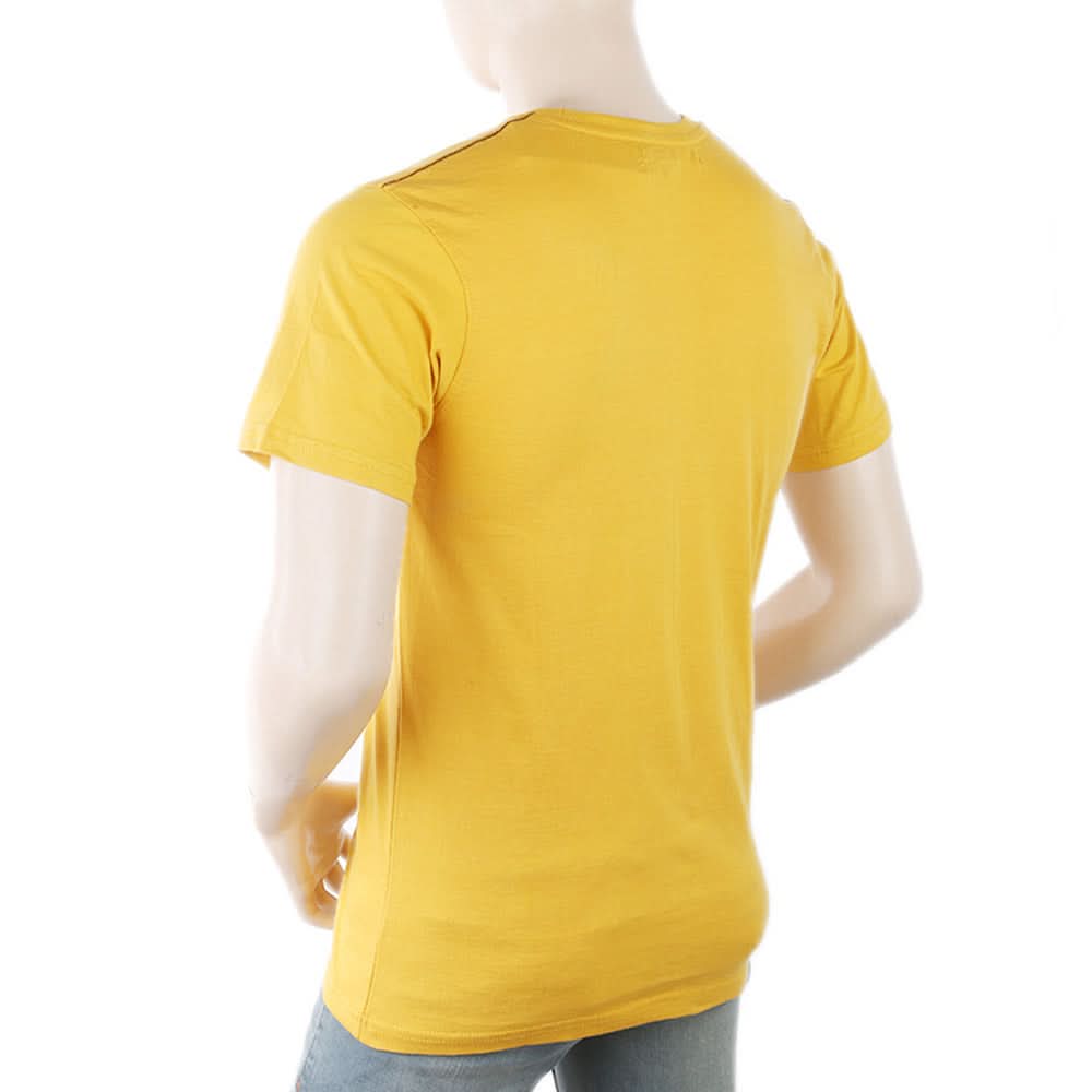 Men's Round Neck Half Sleeves T-Shirt - Mustard, Men, T-Shirts And Polos, Chase Value, Chase Value