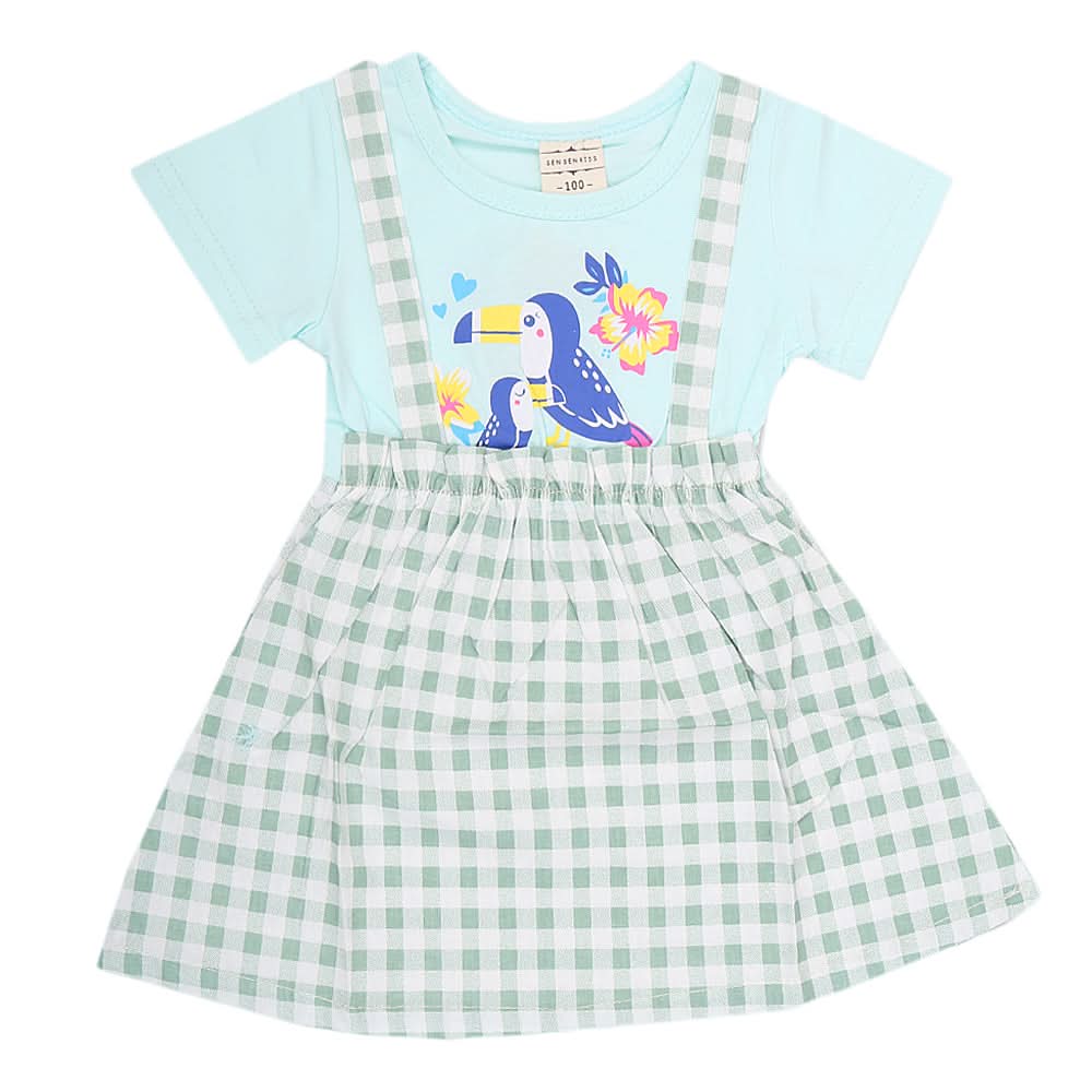 Newborn Girls Frock - Cyan, Kids, NB Girls Frocks, Chase Value, Chase Value