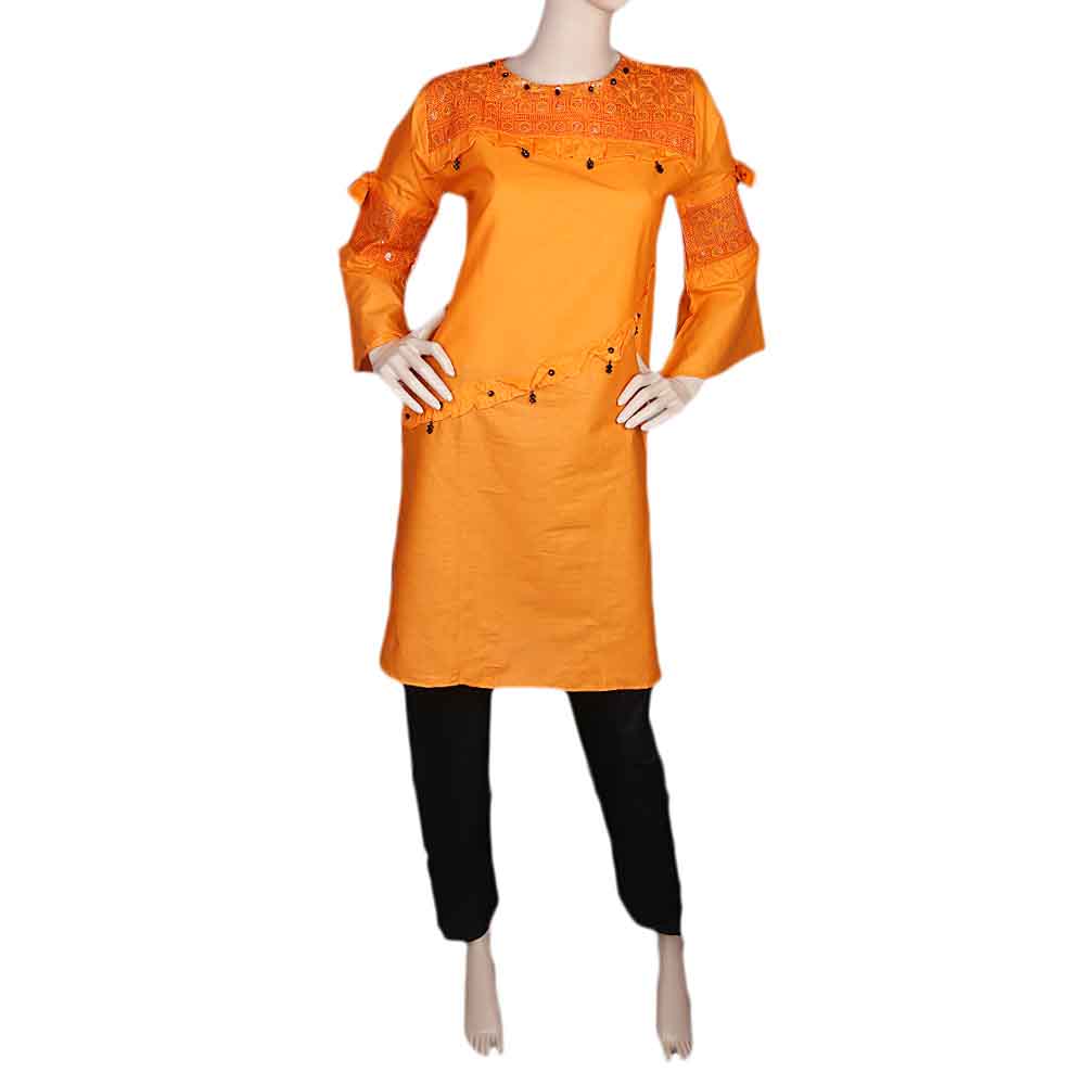 Women's Embroidered 2 Piece Suit - Orange, Women, Shalwar Suits, Chase Value, Chase Value