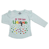 Girls Full Sleeves Jersey T-Shirt - Cyan, Kids, Girls T-Shirts, Chase Value, Chase Value