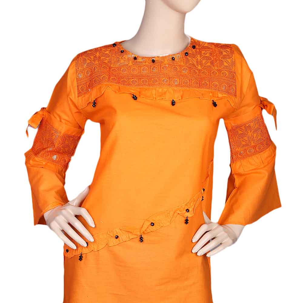 Women's Embroidered 2 Piece Suit - Orange, Women, Shalwar Suits, Chase Value, Chase Value