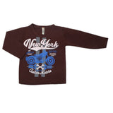 Boys Full Sleeves T-Shirt - Brown, Kids, Boys T-Shirts, Chase Value, Chase Value