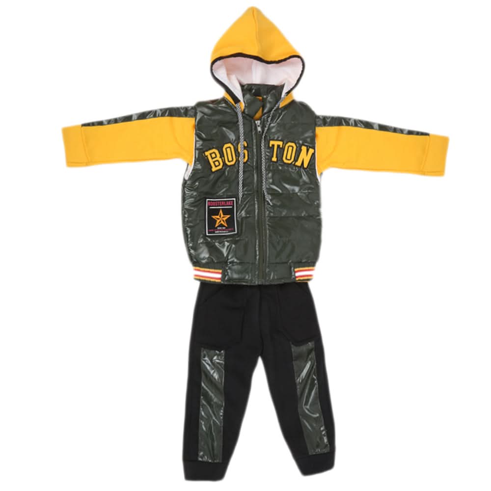 Boys 3 Piece Full Sleeves Suit - Yellow, Kids, Boys Sets And Suits, Chase Value, Chase Value
